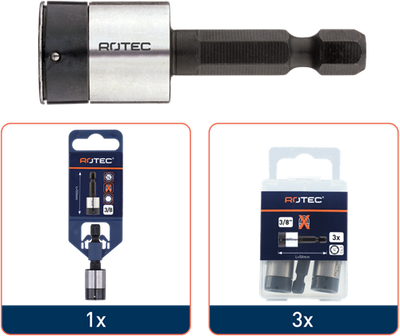 Rotec dopsleutel | e6.3 | 1 4 bitopname | niet-magnetisch | sw 3 8 x50 - 819.30301