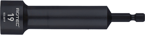 Rotec dopsleutel extra diep | e6,3 bitopname | sw | 19x110 75 mm - 822.0019