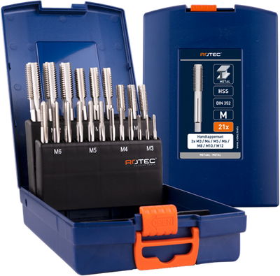 Rotec handtappenset '300' | 21-dlg. | m3-m12 abs - 900.2000