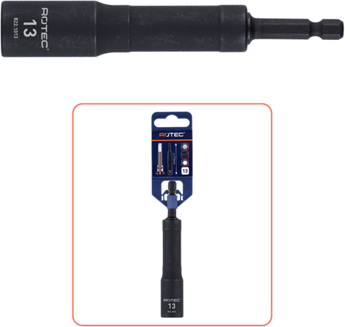 Rotec hoekdopsleutel flexibel 15 | e6,3 | bitopname | sw 13x115 - 822.1013