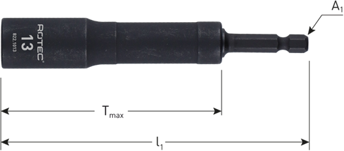 Rotec hoekdopsleutel flexibel 15 | e6,3 | bitopname | sw 13x115 - 822.1013
