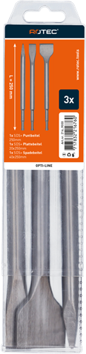 Rotec opti-line | sds-plus beitelset | 3-dlg (punt plat spade) - 214.9000