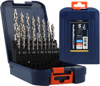 Rotec spiraalborenset | 104 - step-x | din 338 | 19-dlg | ø1-10 abs - 900.0070