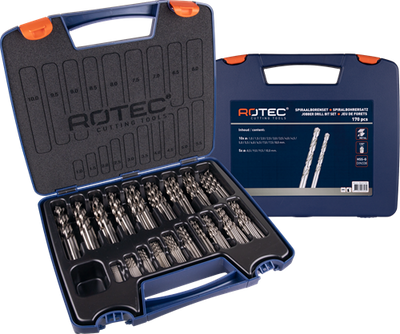 Rotec spiraalborenset '105', din338, type n, 170-dlg, ø1-10 abs - 900.0173k - 900.0173k