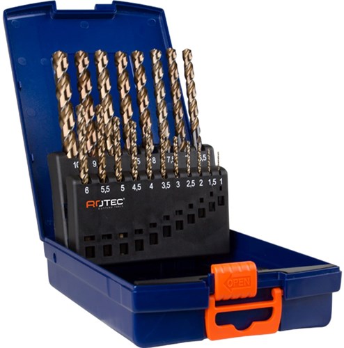 Rotec spiraalborenset '107', din338, uni-3, 19-dlg, ø1-10 abs - 900.0056k - 900.0056k