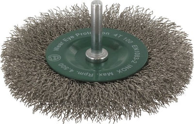 Rotec stiftborstel sch.6mm ø100x0,30 mm x 12 mm gegolfd rvs draad - 7980350