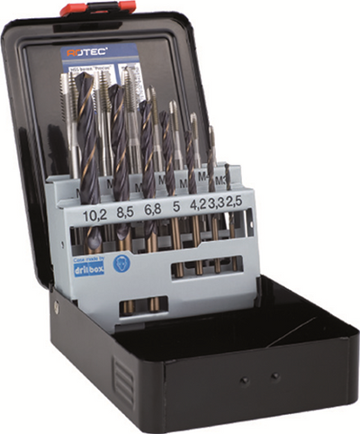 Rotec tappen- en borenset '320 101' | doorlopend | 7+7 dlg | m3-m12 abs - 900.2008