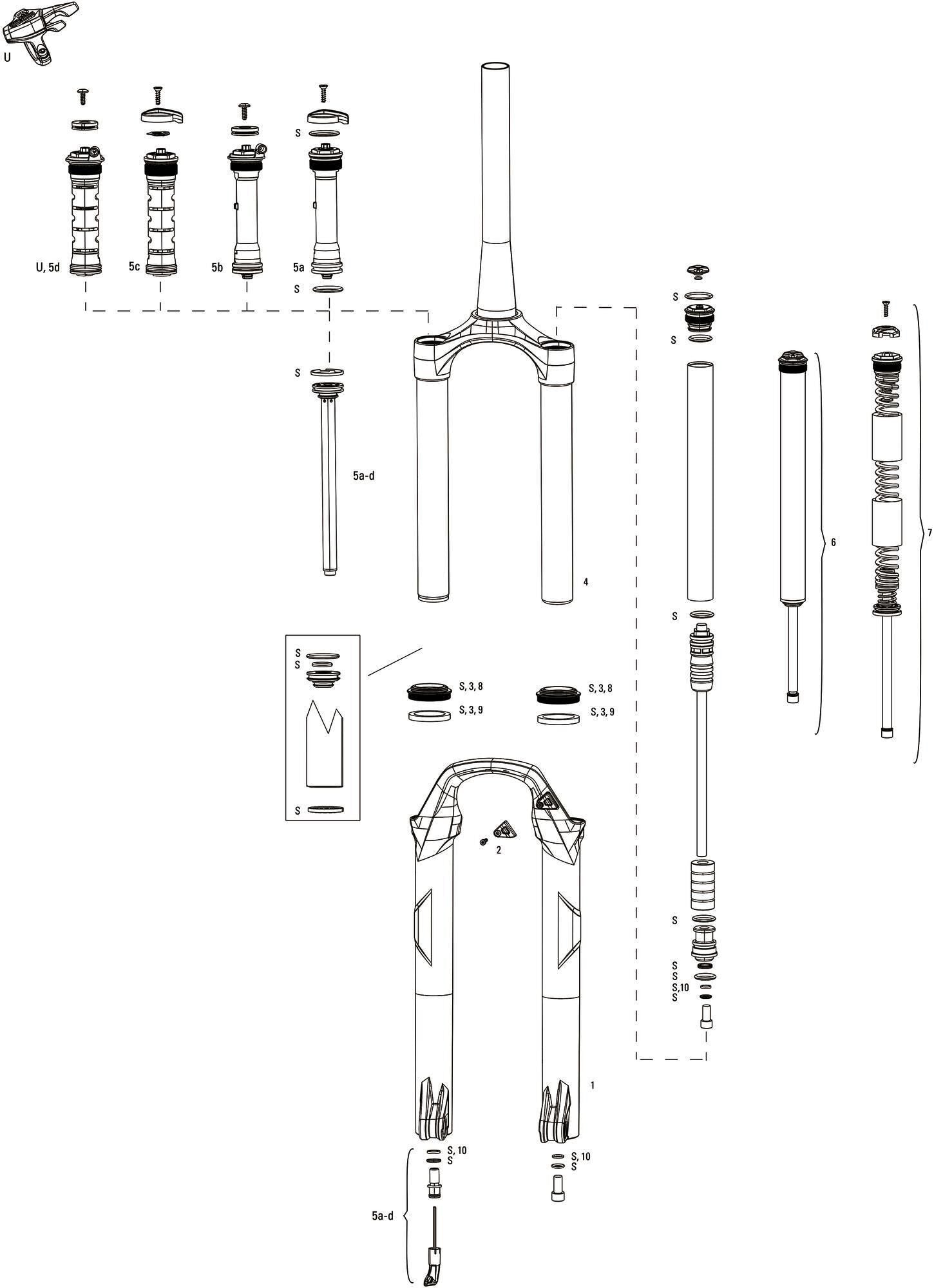 Rockshox verende voorvork recon silver rl susp.fork rs recon sil.rl 1 1 8 black oneloc