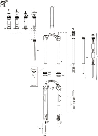Rockshox verende voorvork recon silver rl susp.fork rs recon sil.rl 1 1 8 black oneloc