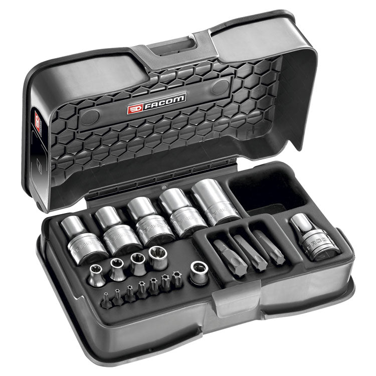 Facom set met torx-doppen en -bits