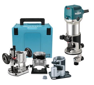 Makita rt0702cx3j | 230 v kantenfrees | met diverse voeten | in mbox - rt0702cx3j