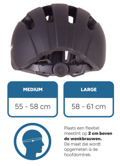 Rucanor city flow fietshelm e-bike verstelbaar zwart maat 55-58 cm (m)