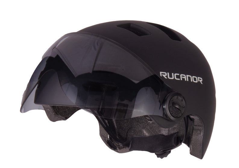 Rucanor urban sprint scooteren fietshelm vizier nt8776 zwart maat 58-61 cm (l)