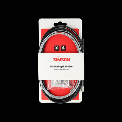 Simson trommelremkabelset compleet universeel rvs - zwart