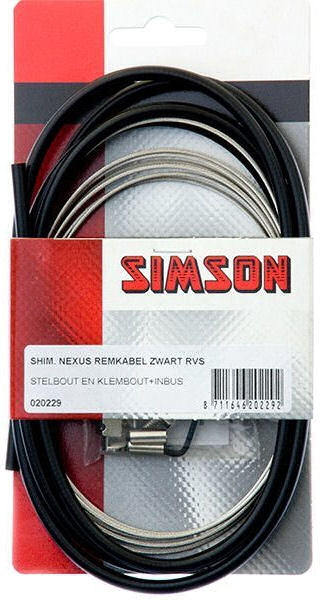 remkabel set Nexus rollerbrake 1600 2250 mm zwart zilver