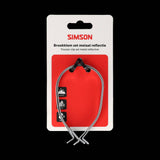 Simson broekklemmen rvs metaal met reflectie - afbeelding 1