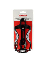 Simson fles- en bidonhouder double fit glans zwart - afbeelding 1