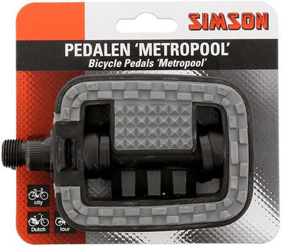 pedalen set Metropool 9 16 inch grijs zwart