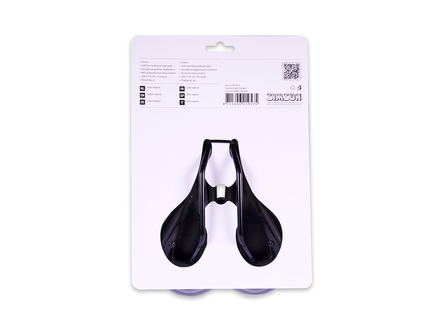 Zadel Simson hybrid zwart