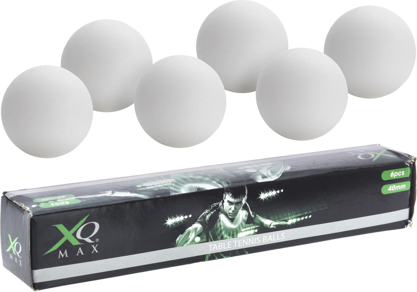Xq max tafeltennisballen 40mm 6 stuks wit