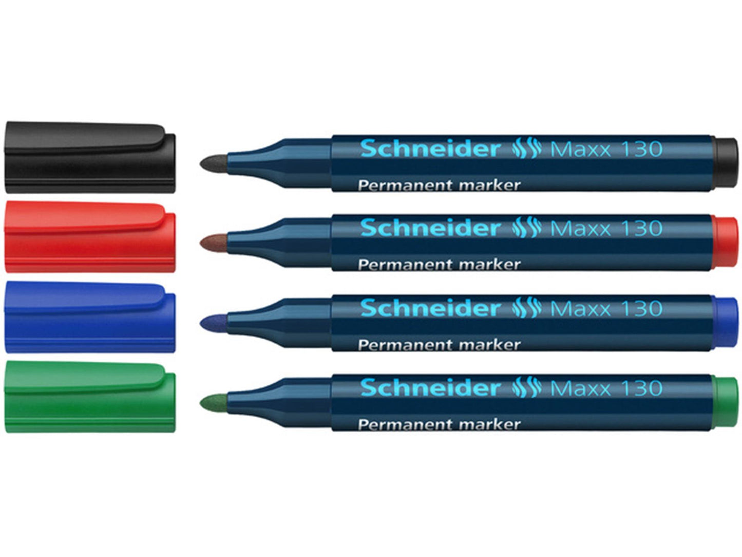 Schneider maxx 130 permanentmarker ronde punt 1-3mm etui a 4 stuks