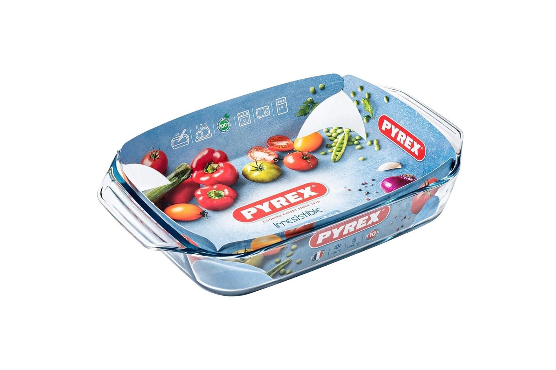 Pyrex irresistible braadslede met handvaten 28x17cm 1,4 l