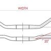 Stuur Wien Ø31.8 B=640mm, 35° gebogen - mat zwart