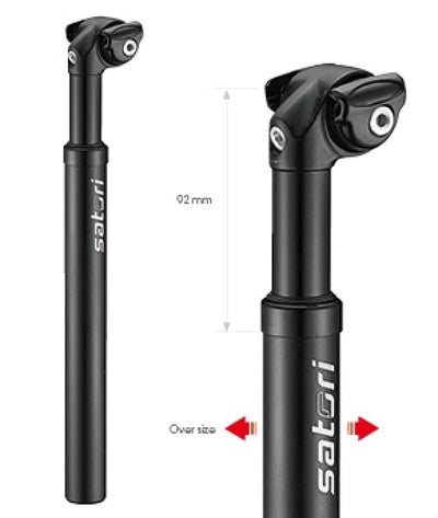 Zadelpen verend Satori Elegance LT Ø27.2mm 350mm - mat zwart