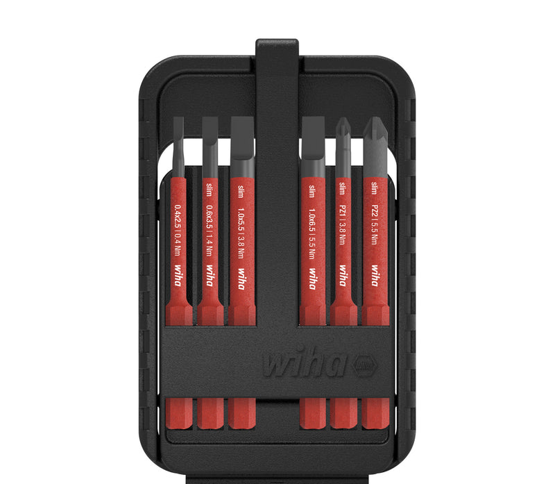 Wiha bitset slimbit electric sleufkop, pozidriv 7-delig incl. slimbit-box - 43157 - 43157
