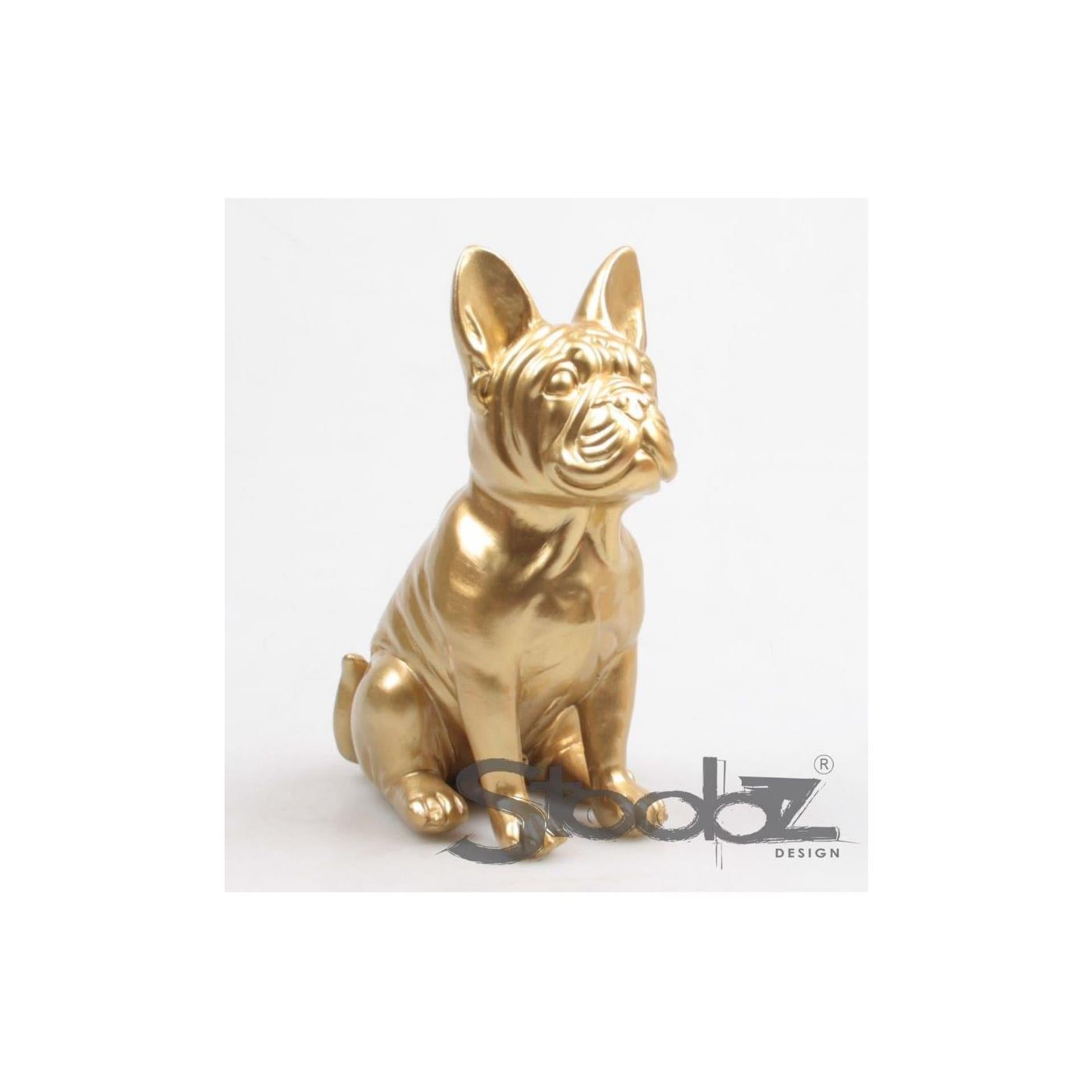 Stoobz design hond franse bulldog goud 20cm