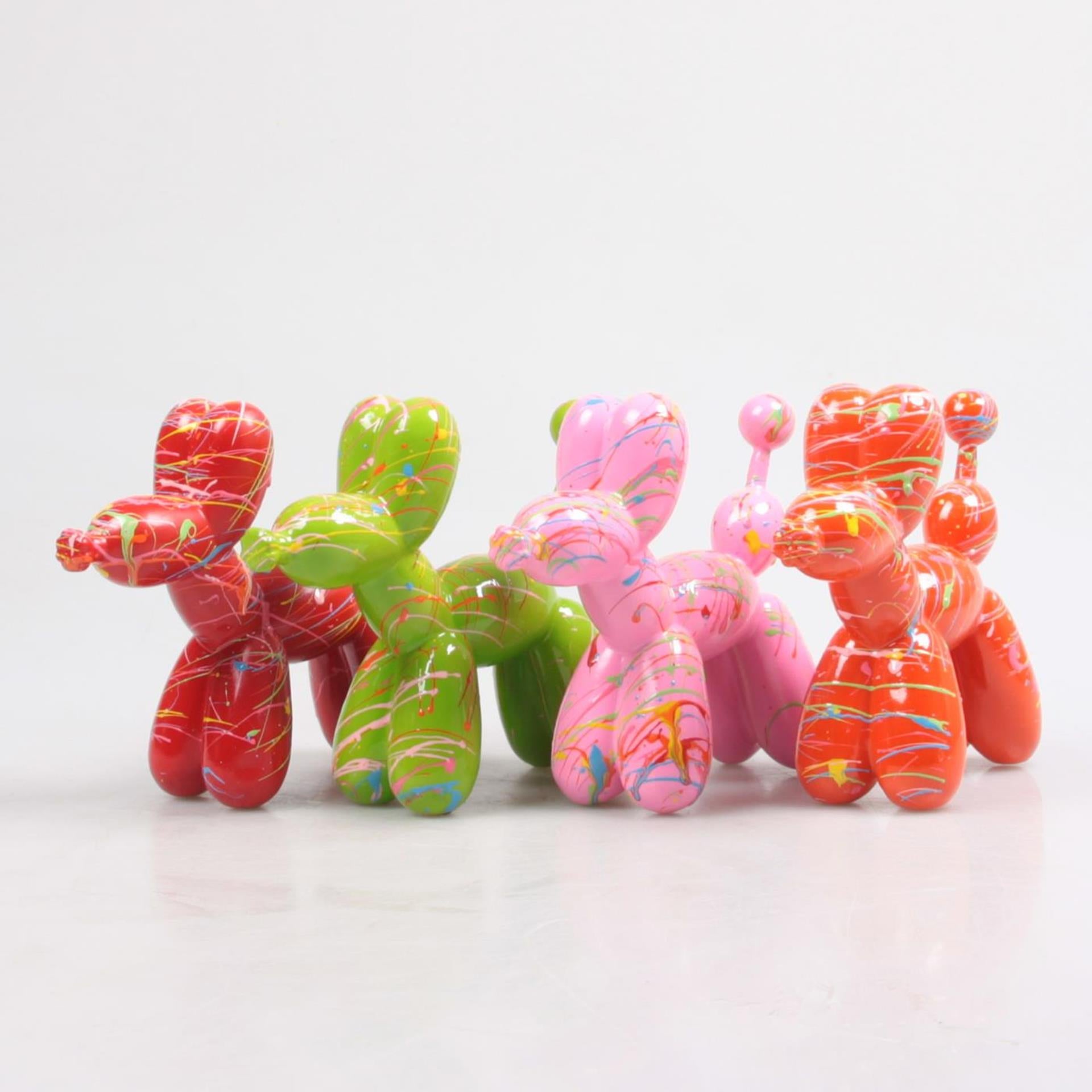 Season inspired decoration stoobz hond balloon dog 15cm 4 assorti