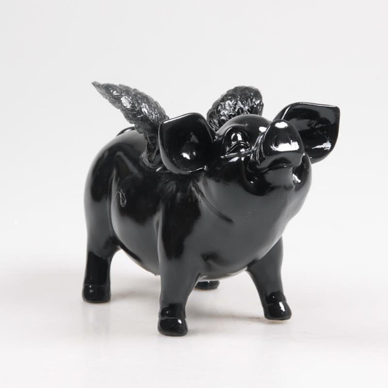 Stoobz design stoobz spaarvarken met vleugels zwart