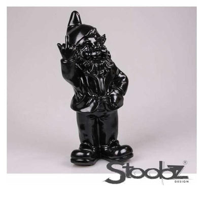 Stoobz design stoobz polystone beeld kabouter f*ck you zwart 10cm