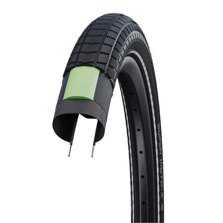 Schwalbe super moto (anti-lek raceguard) fatbike, zwart met reflectie, 20x4.00, etrto 100-406