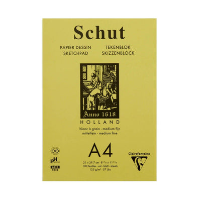 Clairefontaine • schut tekenblok 125g fijne textuur a4 wit 100x