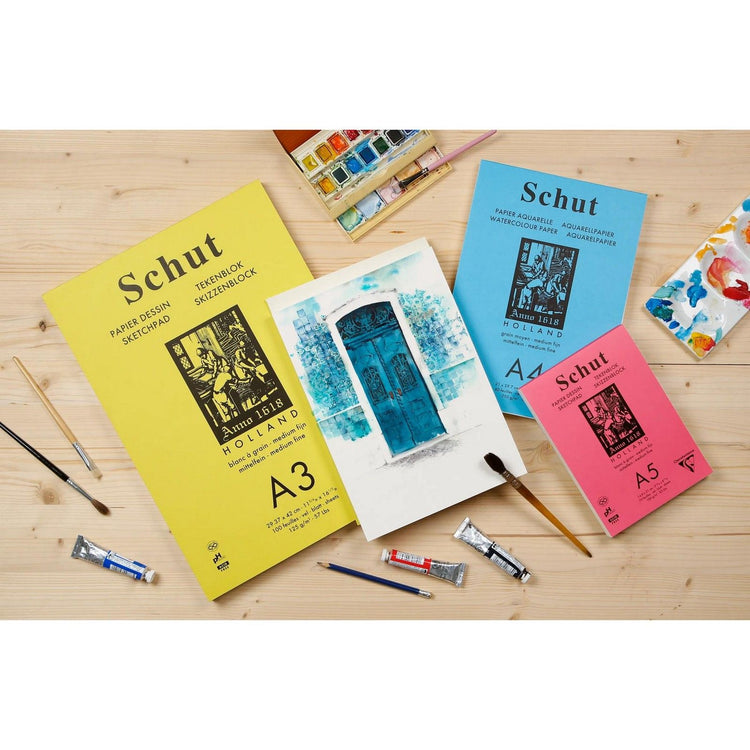 Clairefontaine • schut tekenblok 125g fijne textuur a4 wit 100x