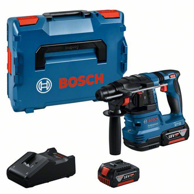 Bosch blauw gbh 18v-22 accu boorhamer | 1,9j | 2 x 4,0 ah accu + snellader | in l-boxx - 0611924002