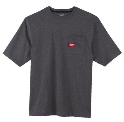 Milwaukee wtssgr xl t-shirt work short sleeve grey xl - 4932493011
