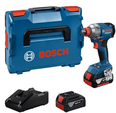 Bosch blauw gdx 18v-285 accu slagschroevendraaier slagmoeraanzetter | inclusief 2x gba 18v 4,0 ah lader gal 18v-40 - 06019n2102