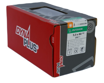 Dynaplus unischroef spaanplaatschroef ar-coating platkop deeldraad torx tx25 5.0x80 42 | 200 stuks - 0281.08.42401