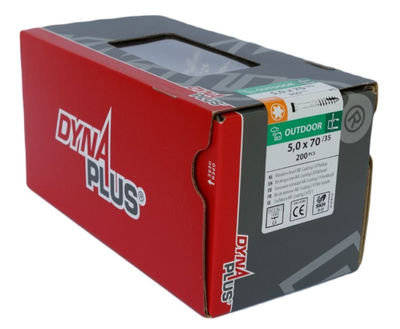 Dynaplus vlonderschroef xtreme ar-bronze platkop-60° deeldraad +snijpunt torx tx25 5.0x70 35 | 200 stuks - 0283.08.42201