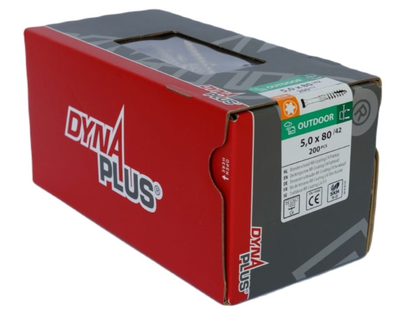 Dynaplus vlonderschroef xtreme ar-bronze platkop-60° deeldraad +snijpunt torx tx25 5.0x80 42 | 200 stuks - 0283.08.42401