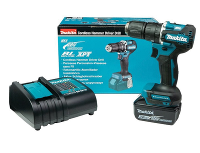 Makita dhp487sf 18v klopboor- schroefmachine koolborstelloos 3,0 ah accu (1 st), oplader