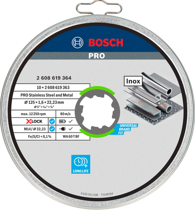 Bosch accessoires slijpschijf x-lock sfinox 10x125x1.6 mm - 2608619364