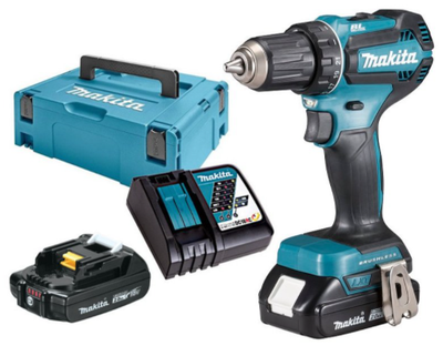Makita ddf485raj | 18v | boor- en schroefmachine | set | 2,0 ah accu (2 st) | snellader | m-box - ddf485raj