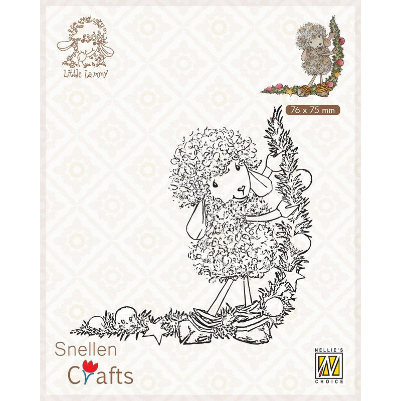 Nellie's choice • little lammy clear stamps christmas decoration