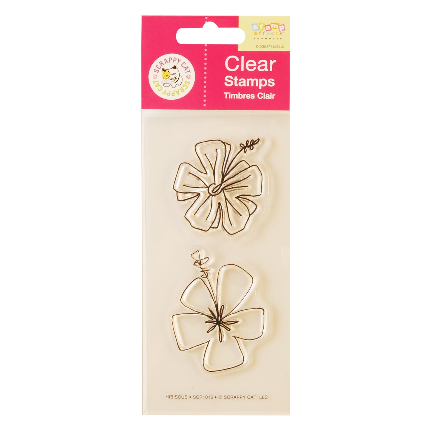 Merkloos scrappy cat • stamp set clear 2.5x5.5cm hibiscus