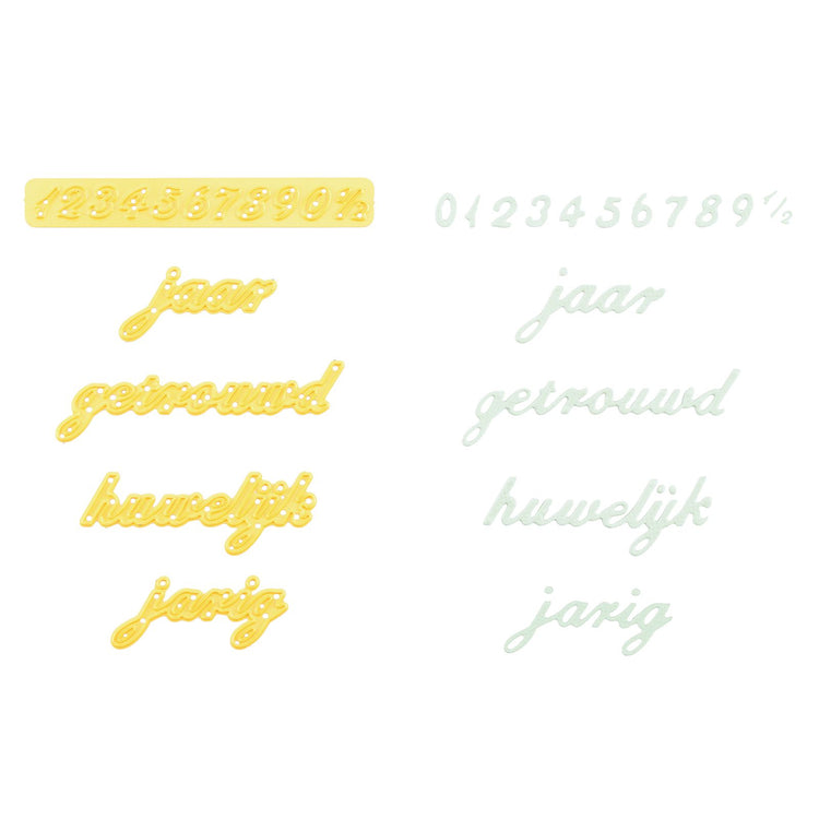Nellie's choice • shape die tekst jubileum en verjaardag 15st.