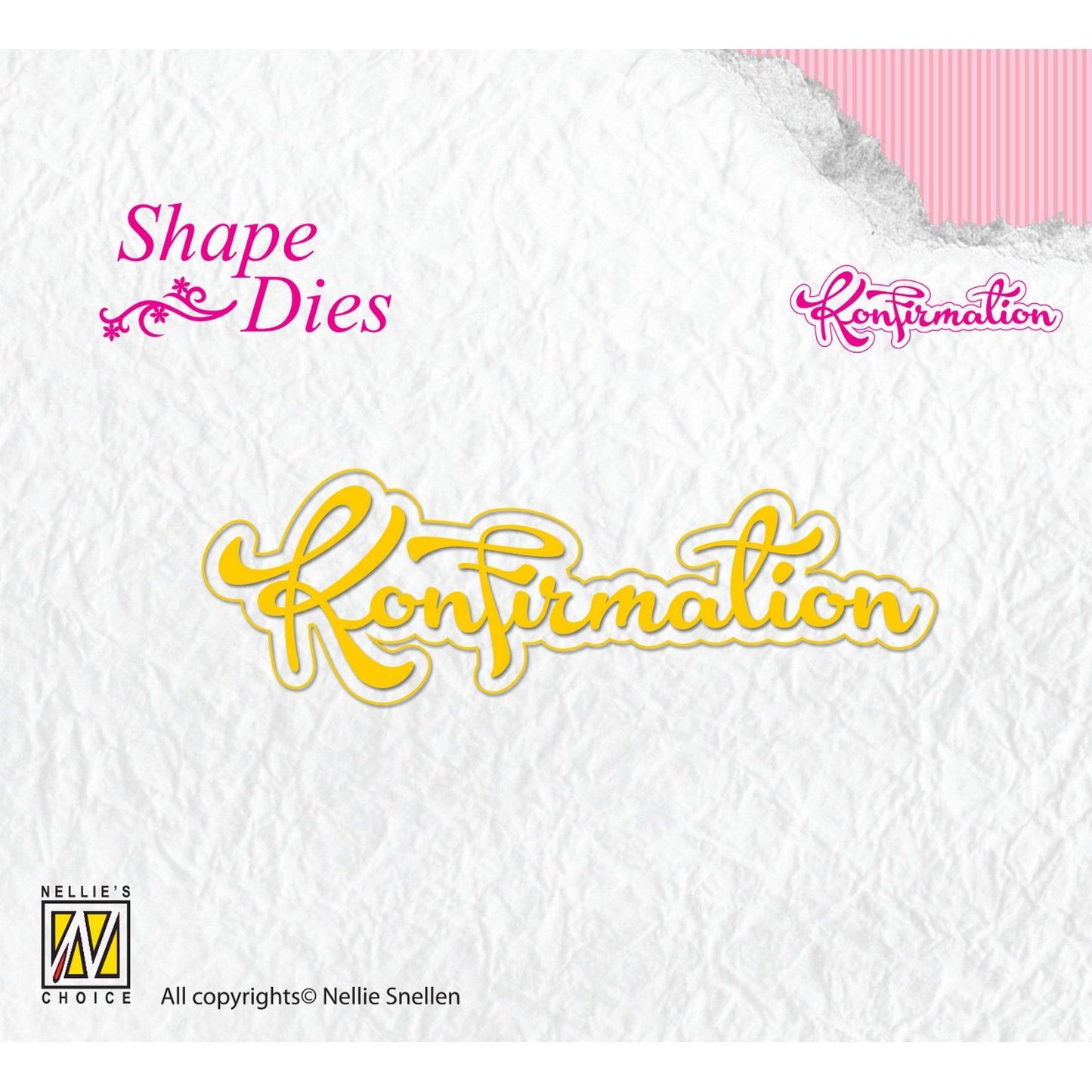 Nellie's choice • shape die tekst konfirmation