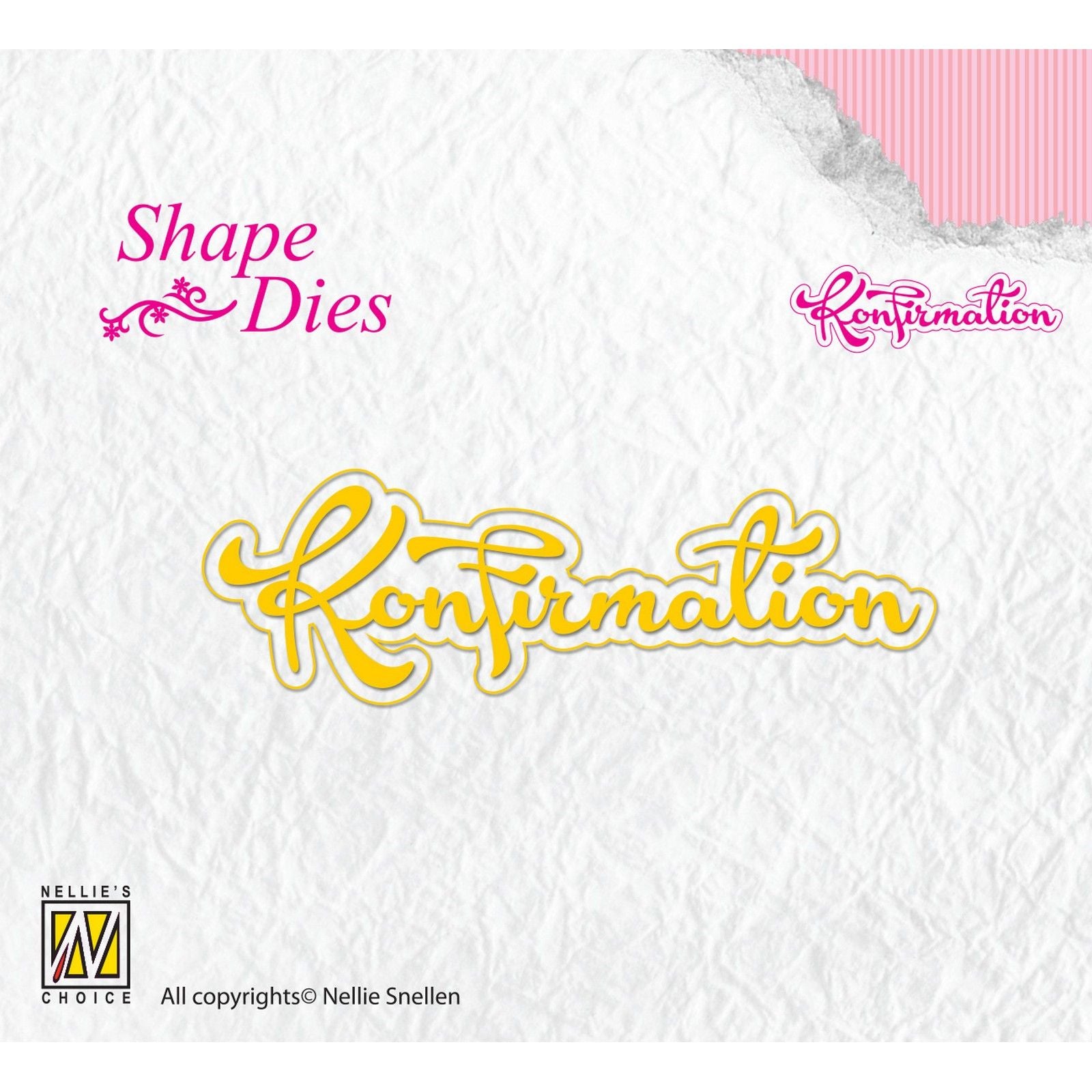 Nellie's choice • shape die tekst konfirmation